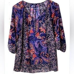 Chaps paisley semi sheer tunic